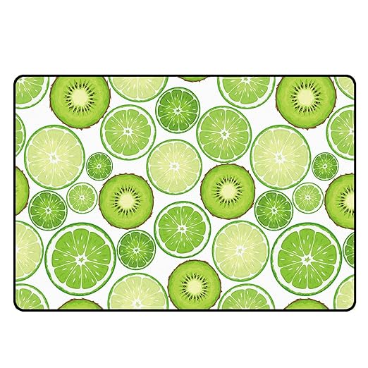 Green Kiwi Fruit Rug for Bedroom Dorm Living Room Chinese Gooseberry Area Rugs Throw Rug Floor Mat Pad Doormat Carpet, 3' x 5'(90 x 160cm)