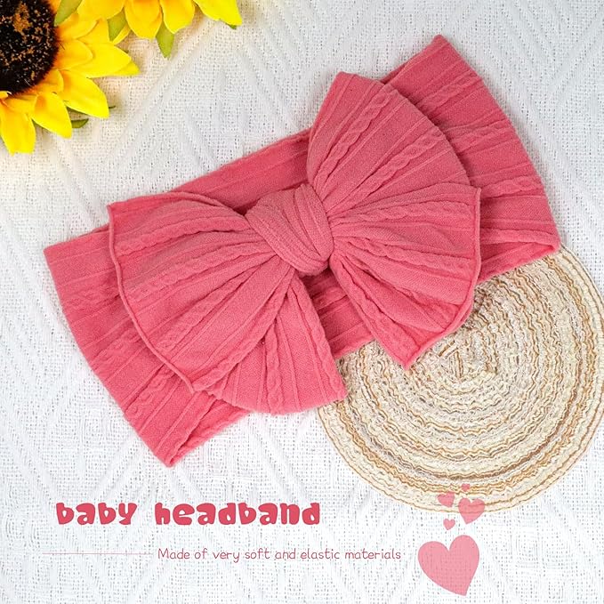 6 Pcs Baby Hair Bows Double Bows Headbands Baby Girls Nylon Headband Soft Hairbands Hair Accessories for Newborn Infant Toddler Kids