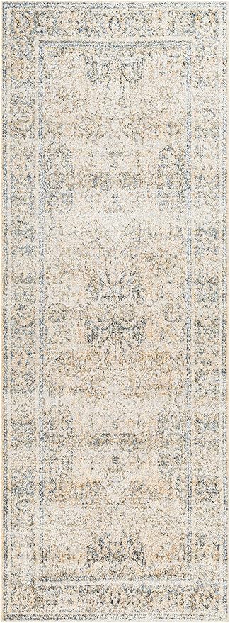 Mark&Day Washable Rugs, 2x4 East Traditional Light Gold Area Rug, Gold Blue Beige Carpet for Living Room, Bedroom or Kitchen (2'3" x 3'9", Machine Washable)