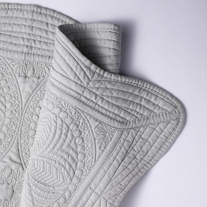 PEACELOVER Embossed Neutral Baby Quilt Durable, Lightweight Baby Blankets Four Seasons for Personlized Monogram Cotton Quilted Blanket Toddler Quilt for Boys and Girls 46x36 Inches (Gray1)