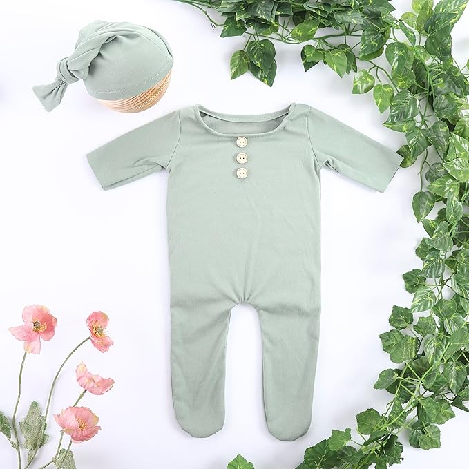 Holibeat Unisex Newborn Baby Christmas Green Posing Props Baby Girl Xmas Photography Outfits Infant Photoshoot (green)