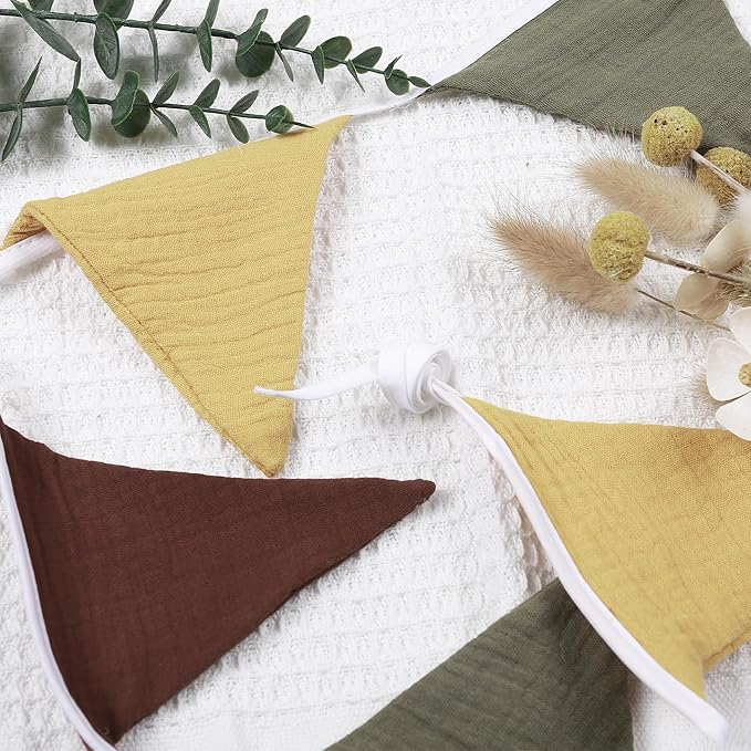 Pennant Banner Flags,Infant and toddler room decoration pennant,for Nursery Decor Baby Birthday Boho Wedding Shower Party Event (Yellow and red banner)