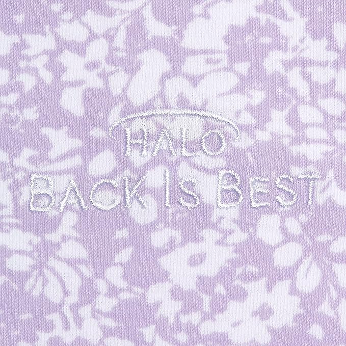 HALO SleepSack, 100% Cotton Wearable Blanket, Swaddle Transition Sleeping Bag, TOG 0.5, Aster Flowers-purple, Medium, 6-12 Months