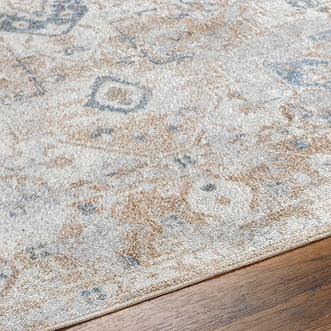 Mark&Day Washable Rugs, 2x4 Moya Traditional Hickory Area Rug, Brown Grey Beige Carpet for Living Room, Bedroom or Kitchen (2'3" x 3'9", Machine Washable)