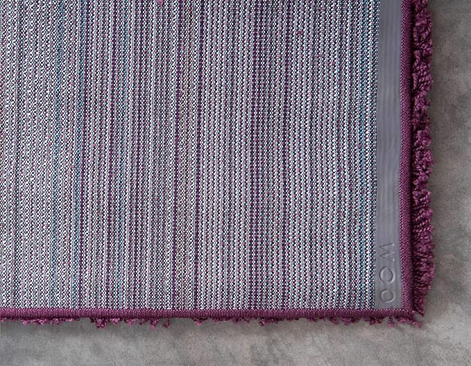 Unique Loom Solid Shag Collection Area Rug (8' x 10' Rectangle Eggplant Purple)