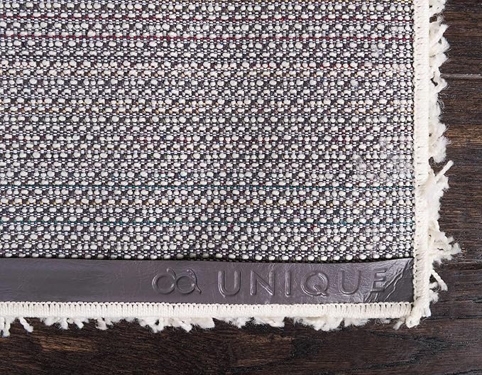 Unique Loom Solid Shag Collection Area Rug (2' 6" x 16' 5" Runner, Pure Ivory)
