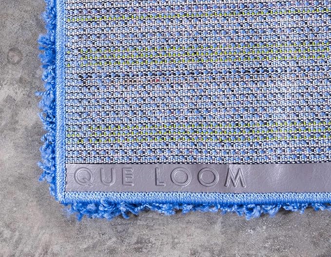 Unique Loom Solid Shag Collection Area Rug (2' 2" x 3' 1" Rectangle, Periwinkle Blue)