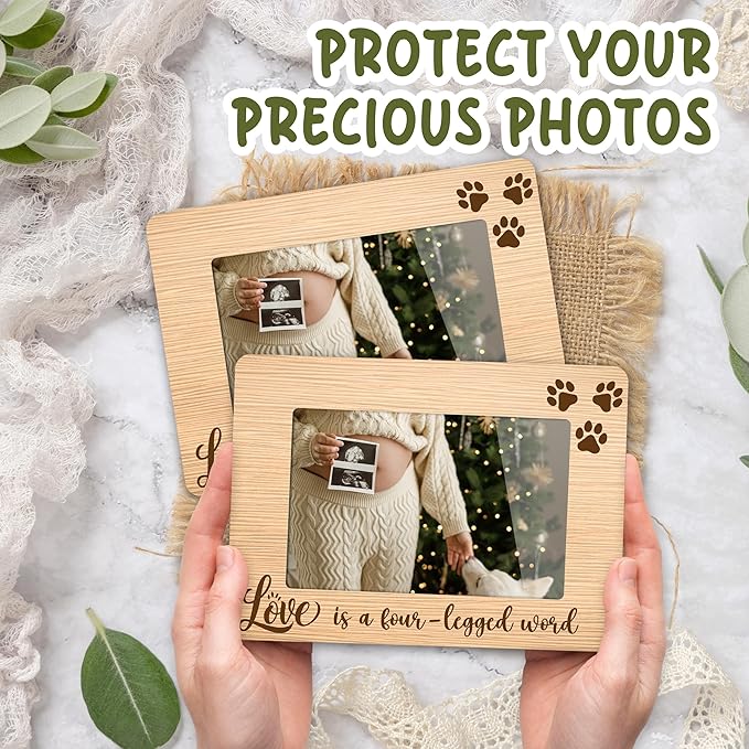 Cute Baby Picture Frame - Gender Reveal Decorations and Baby Shower Gifts for New Mom Grandparent Pregnancy Announcement Newborn Nursery 4 X 6 Inch Christmas Photo Picture Frame - A23