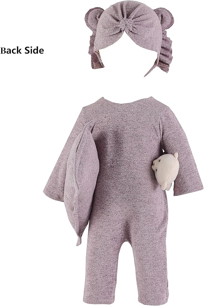 Holibeat Baby Girl Purple Photography Props Super Soft Newborn Girl Photo Shoot Outfits Costumes (Purple)