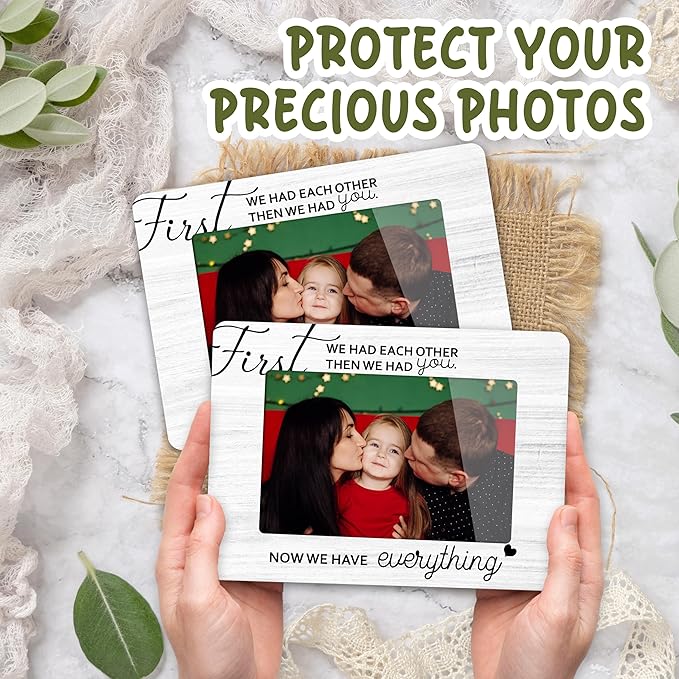 First Christmas Baby Picture Frame - Gender Reveal Decorations and Baby Shower Gifts for New Mom Grandparent Pregnancy Announcement Newborn Nursery 4 X 6 Inch Family Keepsake Frame - A14