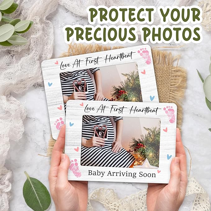 Love at First Sight Baby Picture Frame - Gender Reveal Decorations and Baby Shower Gifts for New Mom Grandparent Pregnancy Announcement Newborn Nursery 4 X 6 Inch Christmas Photo Picture Frame - A05