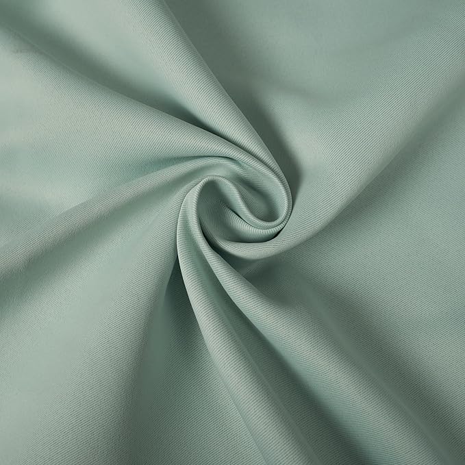 INLINAS 52 x 96 Inch Blackout Curtains with Sheer Overlay - Grommets Thermal and Noise Reduction Panels for Bedroom and Living Room Light Blocking and Energy Saving, Mint, Set of 2