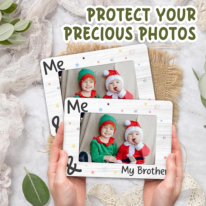 Personalised Baby Photo Frame Keepsake Me and My Brother Christmas Photo Picture Frame, Sibling Keepsake, Ideas Big Brother Gift, Shower Gift and Gender Neutral Nursery Decor - A12