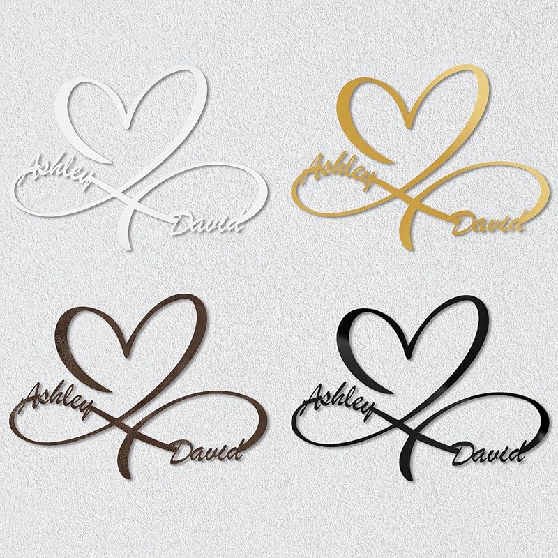 Custom Infinity Sign for Couples Metal Wall Art Personalized Valentines Day Decorations Wedding Gifts Custom Metal Signs First Names S Bridal Shower Gifts Bedroom Decor for Couples