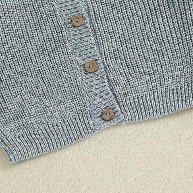 Newborn Baby Boy Girl Knit Sweater Cardigan Winter Warm Button Down Sweatshirt Top Outfit Cute Infant Fall Clothes