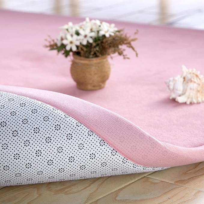 Stylish Coral Velvet Mat, V-mix Handmade weaving Plush Foam Play Crawling mat for Baby, Toddler, and Children Play Mat, Yoga Mat, Exercise Mat-Cushy- Soft & Thick Hypoallergenic, Non-toxic, Reversible