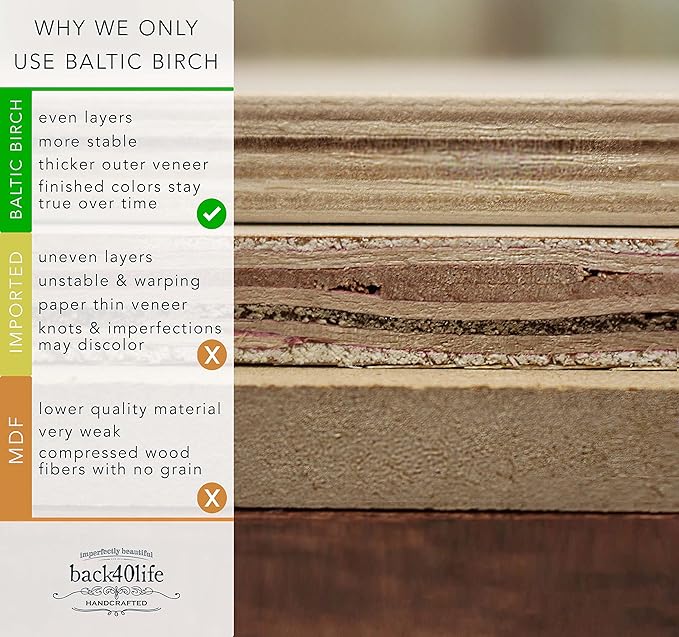 Back40Life Wooden Kids Growth Chart Ruler for Boys and Girls (No Tippy Toes - Loved Beyond Measure) (Weathered Natural)