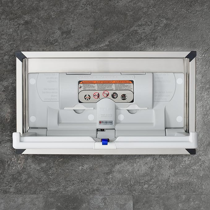 Foundations Classic Horizontal Mount Baby Diaper Changing Station for Commercial Restrooms, Recessed Design, Easy to Clean & Install, Meets All Safety Standards (5240259)