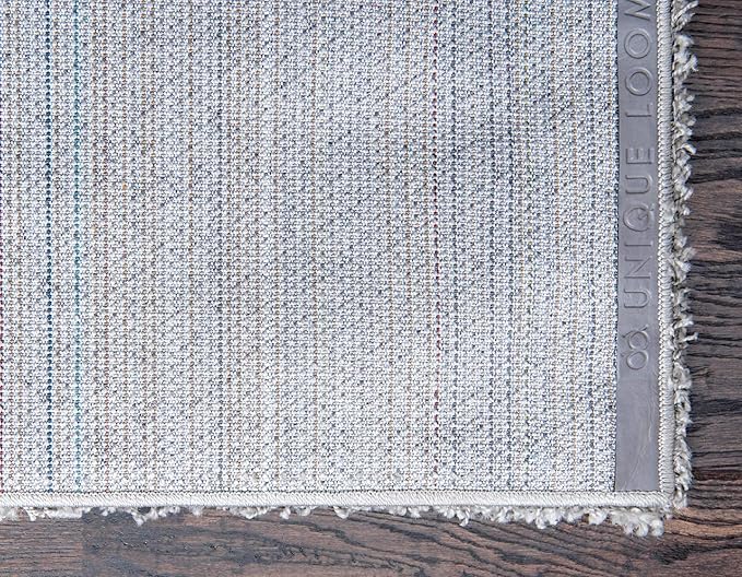 Unique Loom Solid Shag Collection Area Rug (5' 1" x 8' Rectangle Cloud Gray)