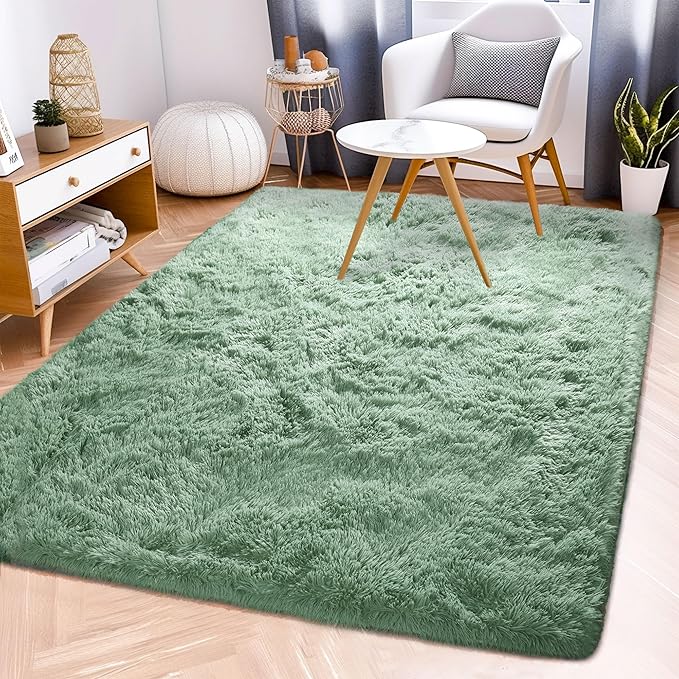 Sage Rug Collection - 3 x 5' Non-Slip Height Pile 1.4" Plush Rug Rubber Backing - Throw Rugs Carpet for Bedroom