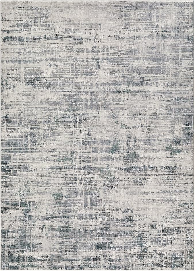 Area Rug for Living Room: 8x10 Washable Neutral Abstract Modern Soft Rugs Non Slip Indoor Floor Stain Resistant Large Carpet for Bedroom Dining Room Office Nursery - Gray