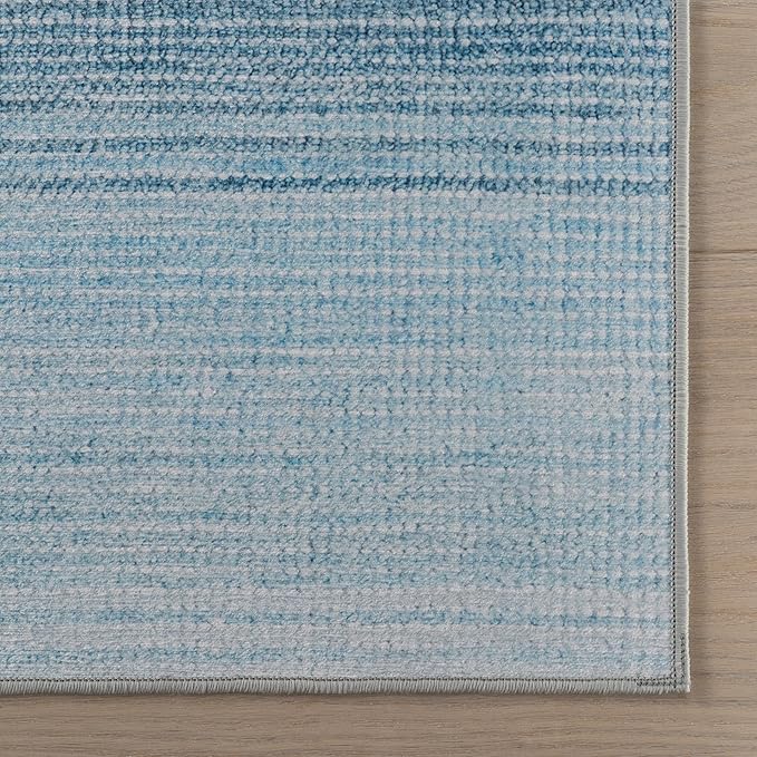 Dash & Albert Pandora Blue Machine Washable Rug, 3 X 5 Feet, Blue Abstract Pattern