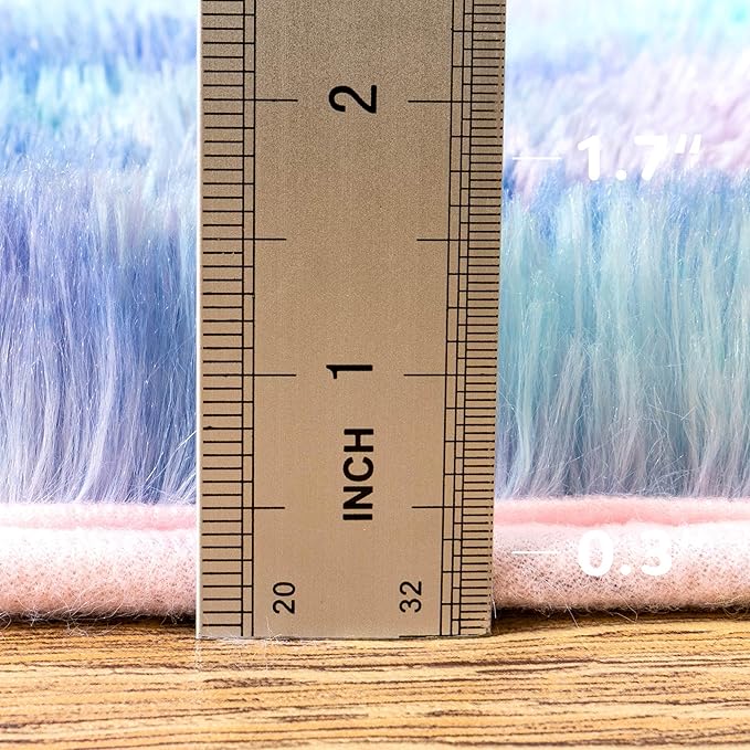 Round Fluffy 5FT Tie-dye Blue - Super Soft Circle Rug for Kids Room - Shaggy Circular Rug for Nursery - Furry Carpet for Boys Girls Room