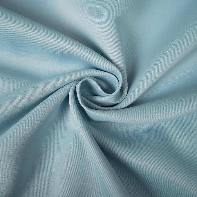 INLINAS 52 x 108 Inch Blackout Curtains with Sheer Overlay - Back Tab and Rod Pocket Thermal and Noise Reduction Panels for Bedroom and Living Room Light Blocking and Energy Saving, Sky Blue, Set of 2