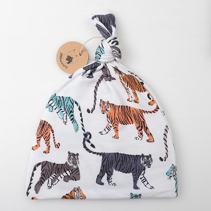 Miaoberry 100% Organic Cotton Baby Muslin Swaddle Blanket Set|Cream Tiger| Gender Neutral for Boys Girls|Yellow Mustard Orange Sun Rays| Hospital Newborn Receiving Blanket |Newborn Unisex