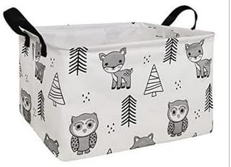 FANKANG Storage Bins,Nursery Hamper Canvas Laundry Basket Foldable with Waterproof PE Coating Storage Baskets for Boys and Girls, Office, Bedroom, Clothes,Toys(Rec-Animal ）