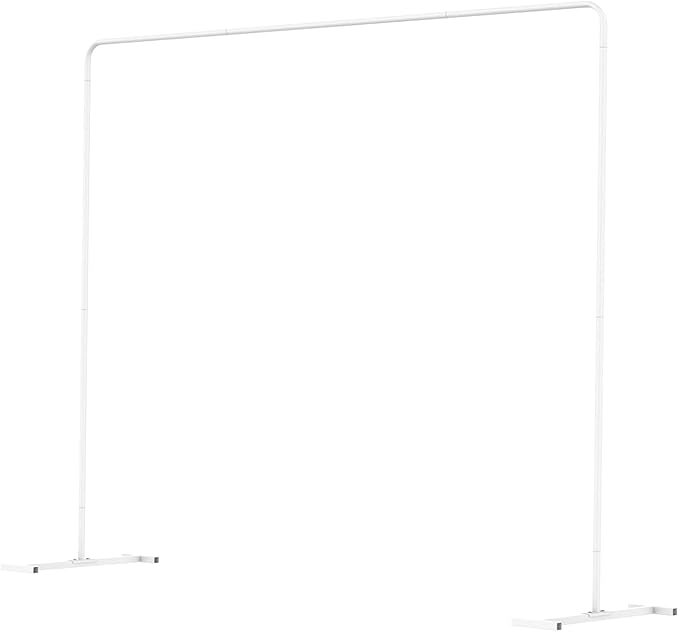 LANGXUN Heavy Duty Metal Square Backdrop Stand Arch for Wedding Birthday Graduation Decorations, Ceremony Reception, Event Party Supplies, Baby Shower Photo Booth Background Supplies (White)