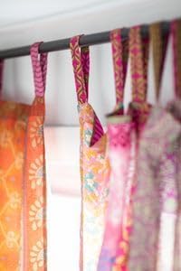 YILLE 1 Piece Silk Saree Curtains - Boho Curtain, Window, Room Curtain for Home Decor LightWieght Aesthetic Vibe (Multi-Color)