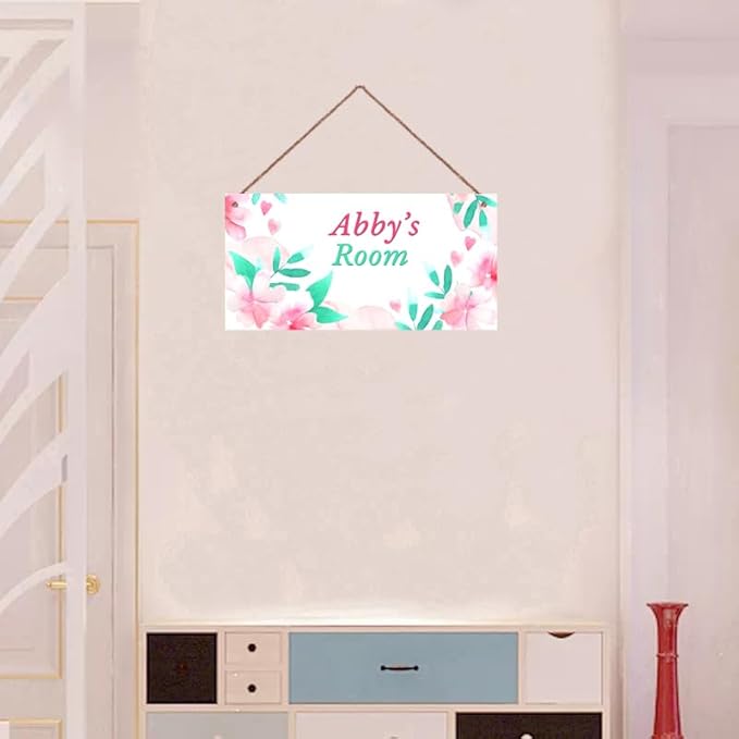 Personalized Fantasy Decor for Boys Room Flowers Theme Room Decor for Nursery,Pink Green Wall Art Decor for Kids Room Gilrs Bedroom Little Man Cave