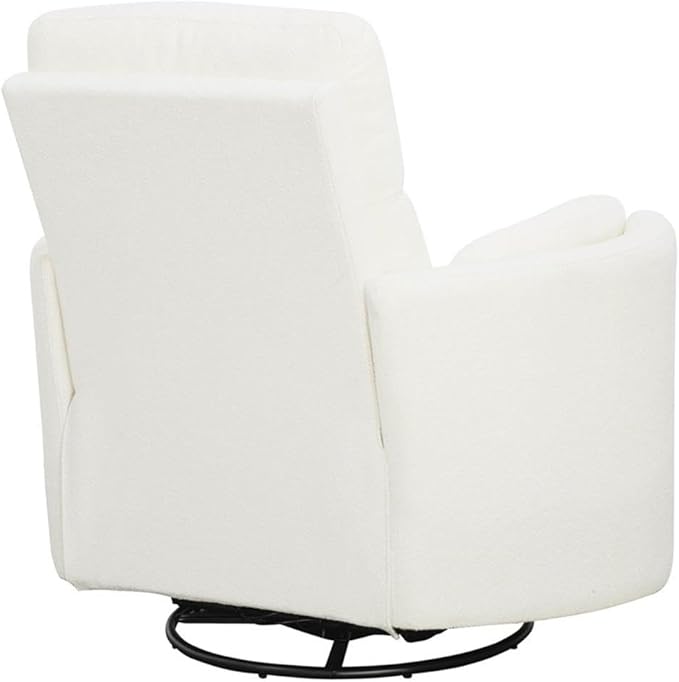 Parker Living Radius Contemporary Chenille Fabric Power Swivel Glider Recliner with Luxurious Foam, USB Charger, Chaise-Style Footrest, 240-Degree Swivel, in Revel Oyster/White Finish