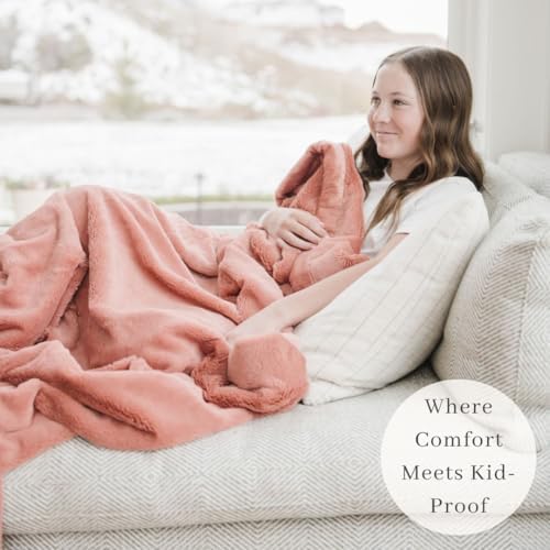 SARANONI Luxury Lush Kids Blanket | Ultra-Soft & Cozy Plush Comfy Blankets for Kids & Teens | Clay - 40” x 60”
