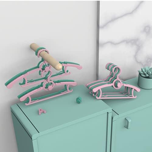 Baby Hangers for Closet, 360° Swivel Hook Kids Hanger, Non-Slip Baby Clothes Hangers, 30pcs Nude Pink Adjustable Toddler Hanger for Girl Boy Infant Kid Hangers, Space Saving