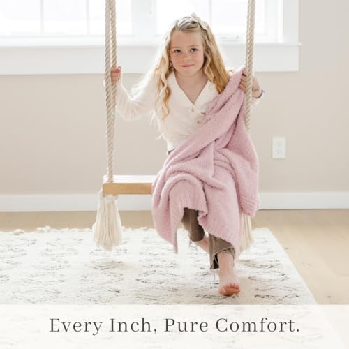 SARANONI Bamboni Luxury Baby Blanket | Cozy & Soft Plush Receiving Blankets | Perfect for Girls & Infant Baby Boy Blankets | Light Pink - 30” x 40”
