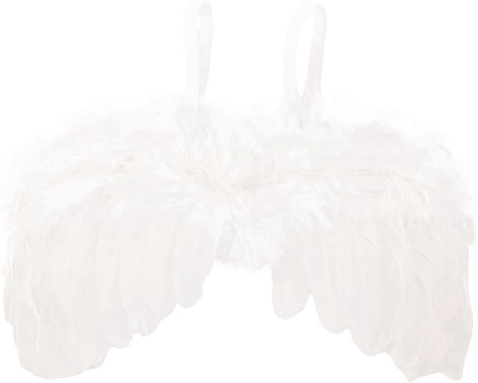 Nishine 2 PACK White Newborn Fuzzy Feather Angel Wings + Headband Set for Baby Cosplay Girls Costume Photography