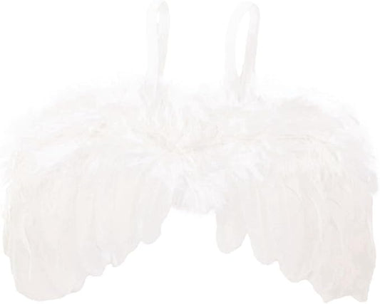 Nishine 2 PACK White Newborn Fuzzy Feather Angel Wings + Headband Set for Baby Cosplay Girls Costume Photography