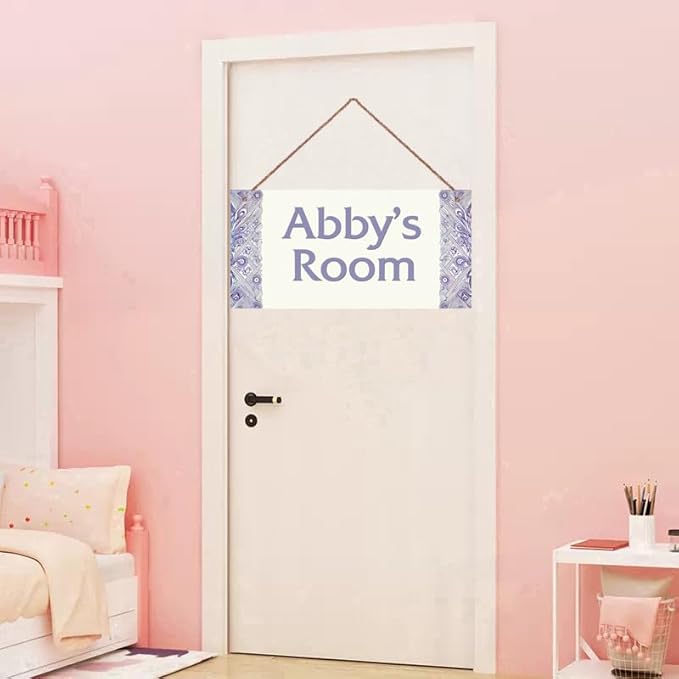 Personalized Name's Flowers Nursery Kid's Children's Girls Bedroom Door Sign Wood Plaque Sign Wall Decor Wall Art Decor Decorative Plate