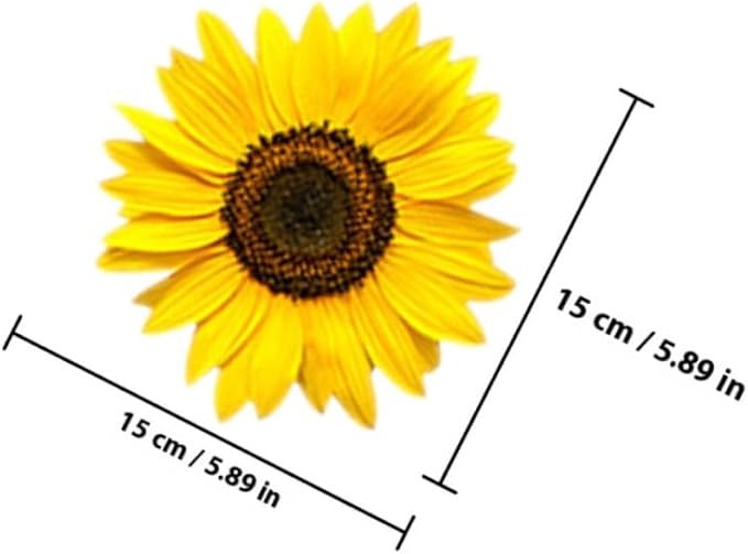 Floral Sunflower Wall Sticker Peel and Stick Flower Pattern Decal for Living Bedroom Nursery Easy to Apply and Remove Home Decoration Tear-Resistant Self-Adhesive Wallpaper