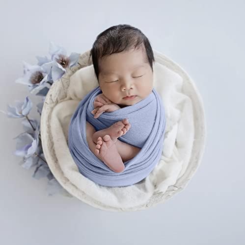 Newborn Posing Wrap Newborn Photography Props Soft Stretch Knit Blanket Handmade Wrap for Baby Boys Girls Photoshoot
