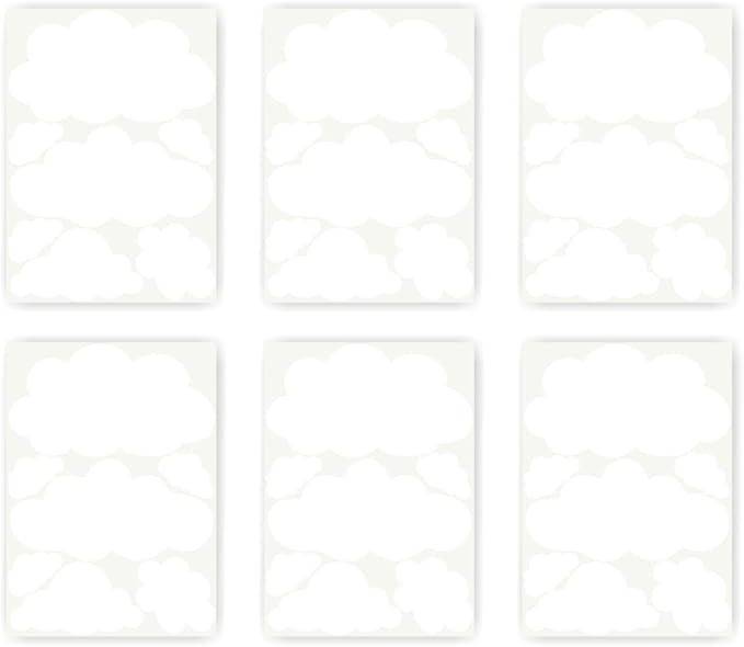 Decorative Cloud Wall Stickers - Removable White Clouds for Nursery, Kids Room, Bedroom, and Office - Easy to Apply & Peel,Vinyl Wall Decals (42pcs)