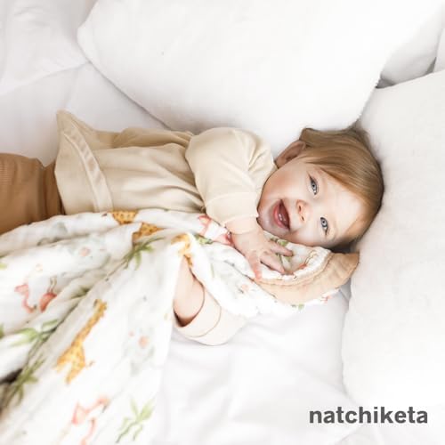Organic Cotton Muslin Baby Blanket for Boys and Girls - Luxurious Soft Toddler Quilt for Swaddling - Gender Neutral Blanket - Baby and Toddler Gift - Neutral Floral