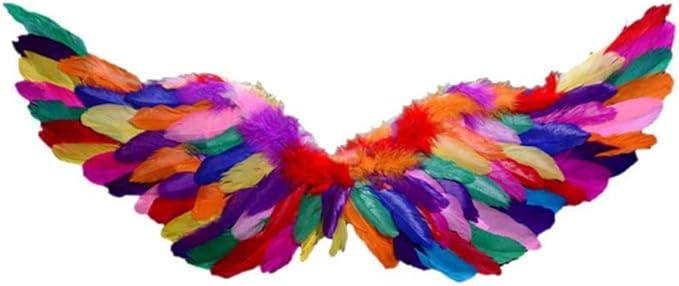 Angel Feather Wings, Lightweight Carnival Costume with Elastic Straps, Bright Color Cosplay Photography Props