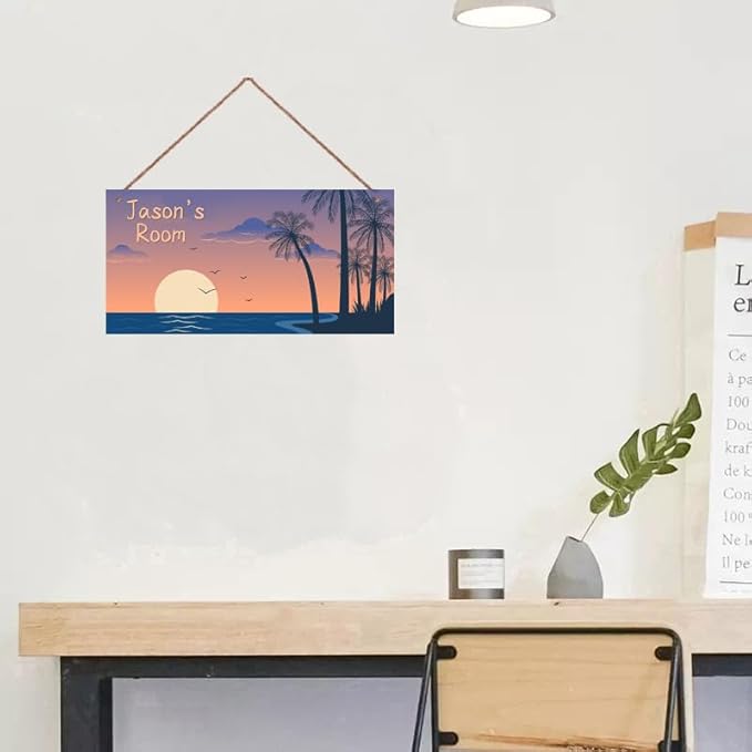 Personalized Island Sign Landscape Art Wall Decor For Kids Room Decoration Nursery Decor Sunset Party Decorations For Little Man Cave Wall Art Decor For Boys Room Girls Bedroom