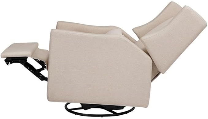 Babyletto Kiwi Electronic Power Recliner and Swivel Glider with USB Port in Performance Beach Eco-Weave, Water Repellent & Stain Resistant, Greenguard Gold and CertiPUR-US Certified