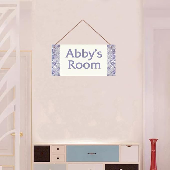 Personalized Name's Flowers Nursery Kid's Children's Girls Bedroom Door Sign Wood Plaque Sign Wall Decor Wall Art Decor Decorative Plate