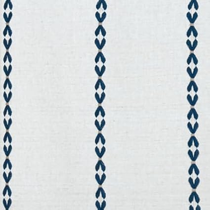 Deeprove Navy Blue Boho Curtains 96 inches Long for Bedroom, Vintage Privacy Bohemian Embroidery Light Filter Cotton Linen Stripes French Country Tassel Window Treatments Decor, W52 x L96, 1 Panel