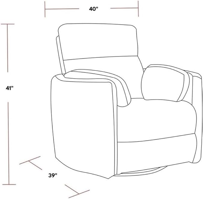 Pemberly Row Modern Polyester Fabric Swivel Recliner in Natural Quartz